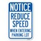 Signmission Notice-Reduce Speed When Entering Park Heavy-Gauge Aluminum Sign, 12" x 18", A-1218-23534 A-1218-23534 - alternate 1